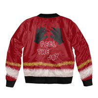Feel The Joy Christmas Bomber Jacket Xmas Holiday Patterns - Wonder Print Shop