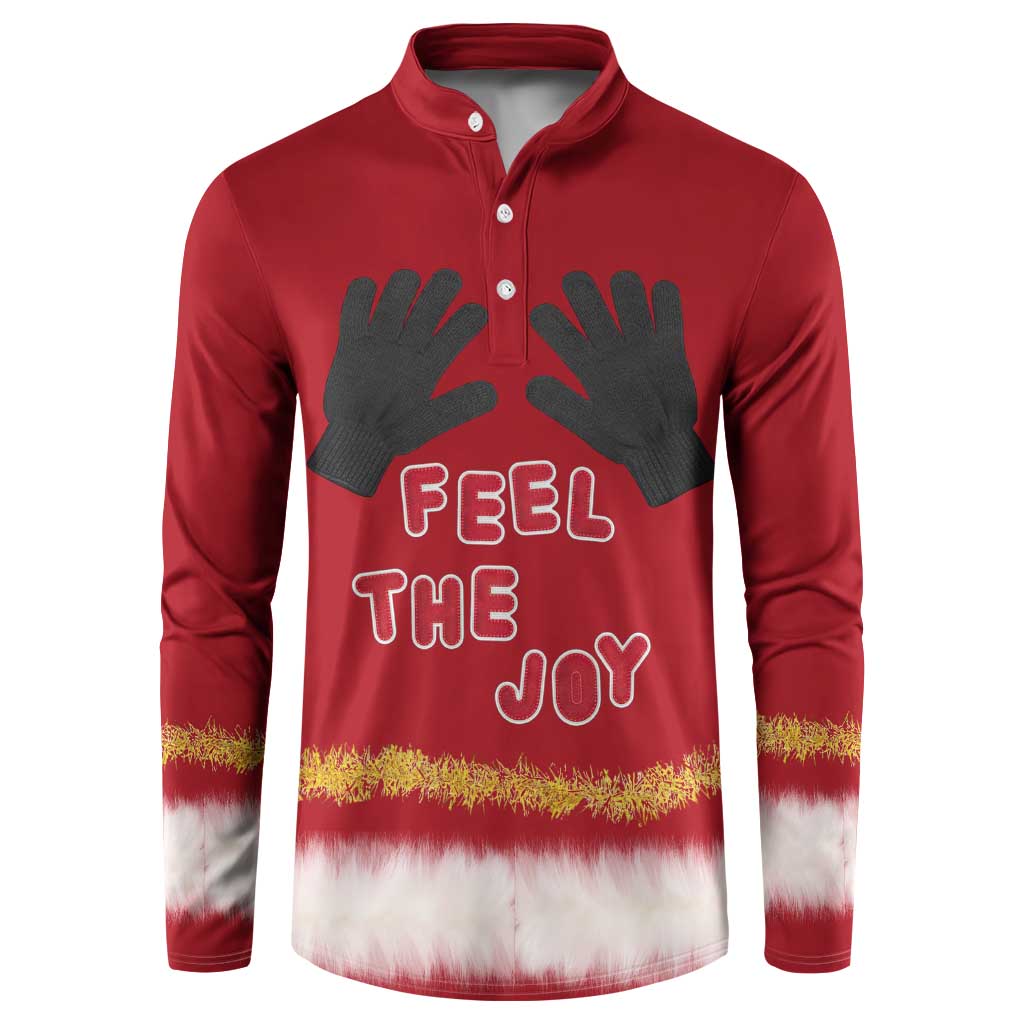 Feel The Joy Christmas Button Sweatshirt Xmas Holiday Patterns - Wonder Print Shop