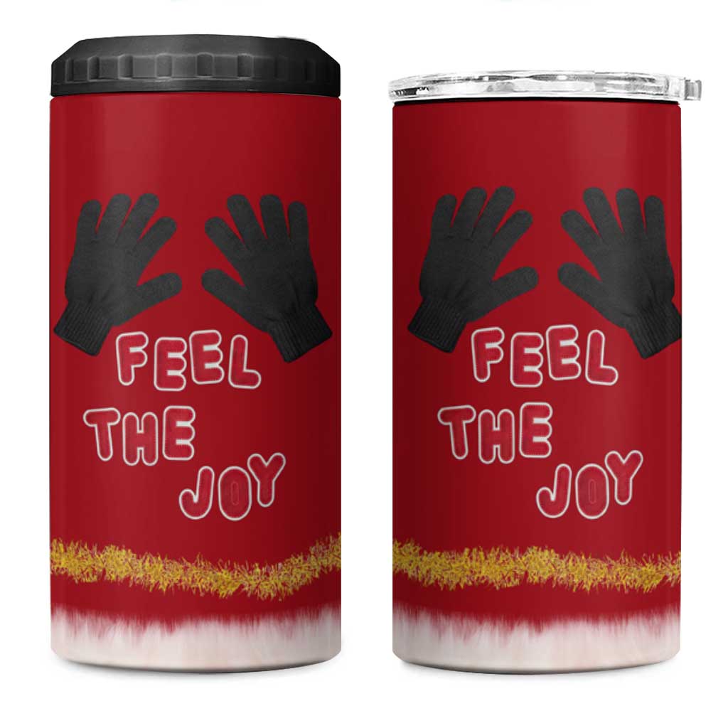 Feel The Joy Christmas 4 in 1 Can Cooler Tumbler Xmas Holiday Patterns - Wonder Print Shop