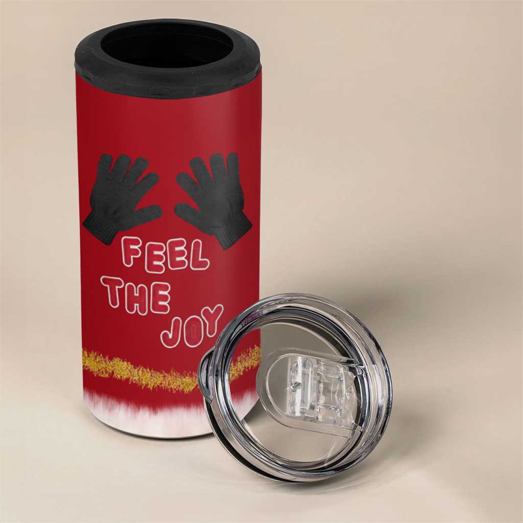 Feel The Joy Christmas 4 in 1 Can Cooler Tumbler Xmas Holiday Patterns - Wonder Print Shop