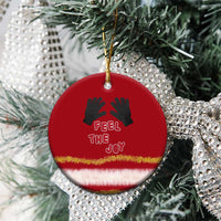 Feel The Joy Christmas Ceramic Ornament Xmas Holiday Patterns - Wonder Print Shop
