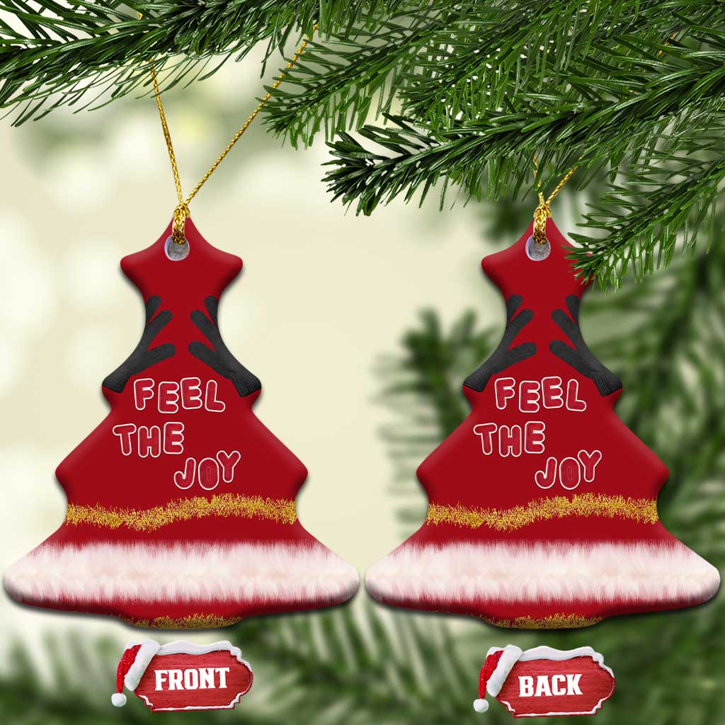 Feel The Joy Christmas Ceramic Ornament Xmas Holiday Patterns - Wonder Print Shop