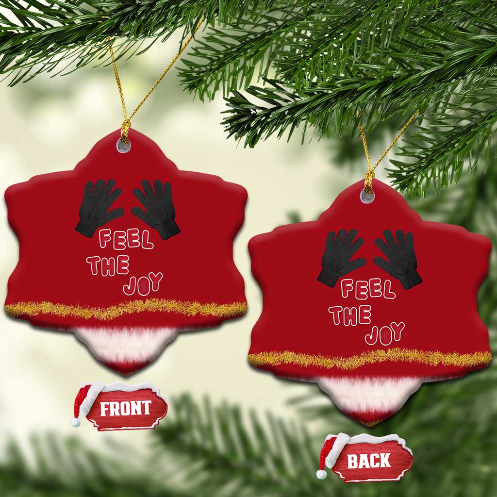 Feel The Joy Christmas Ceramic Ornament Xmas Holiday Patterns - Wonder Print Shop