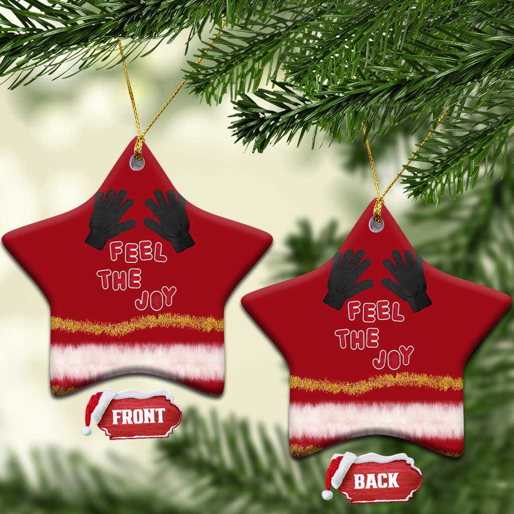 Feel The Joy Christmas Ceramic Ornament Xmas Holiday Patterns - Wonder Print Shop