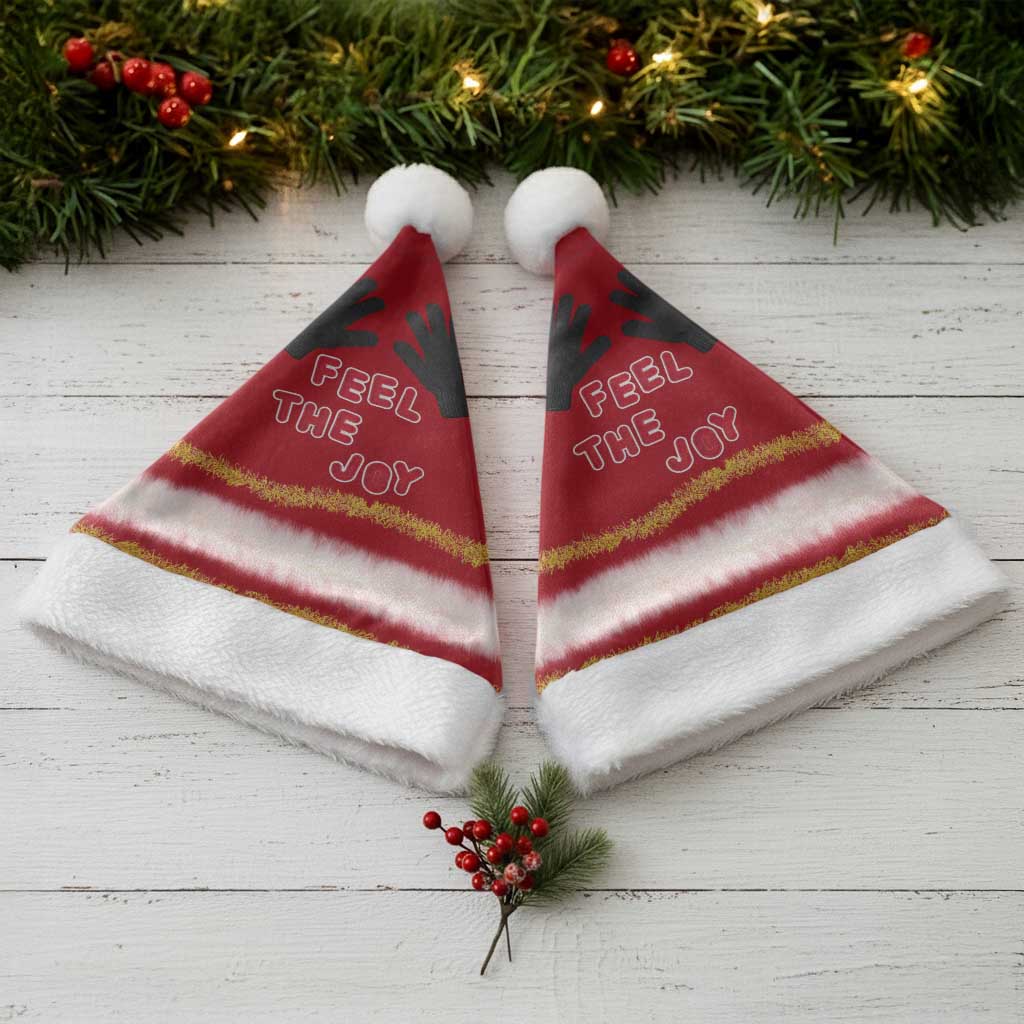 Feel The Joy Christmas Santa Hat Xmas Holiday Patterns - Wonder Print Shop