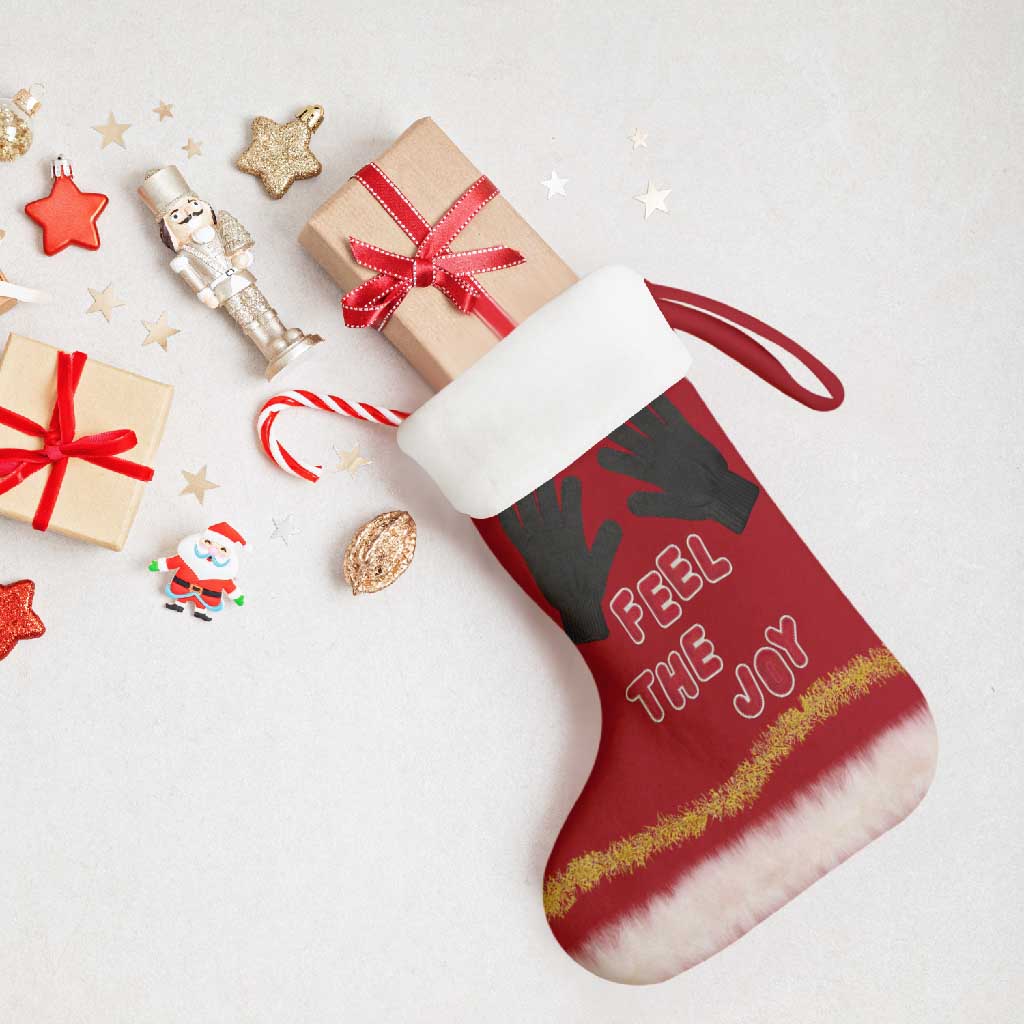 Feel The Joy Christmas Stocking Xmas Holiday Patterns - Wonder Print Shop