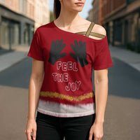 Feel The Joy Christmas Cross Shoulder Shirt Xmas Holiday Patterns - Wonder Print Shop