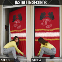 Feel The Joy Christmas Door Cover Xmas Holiday Patterns - Wonder Print Shop