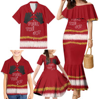 Feel The Joy Christmas Family Matching Mermaid Dress and Hawaiian Shirt Xmas Holiday Patterns - Wonder Print Shop