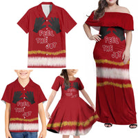 Feel The Joy Christmas Family Matching Off Shoulder Maxi Dress and Hawaiian Shirt Xmas Holiday Patterns - Wonder Print Shop