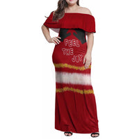 Feel The Joy Christmas Family Matching Off Shoulder Maxi Dress and Hawaiian Shirt Xmas Holiday Patterns - Wonder Print Shop