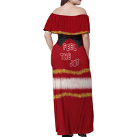 Feel The Joy Christmas Family Matching Off Shoulder Maxi Dress and Hawaiian Shirt Xmas Holiday Patterns - Wonder Print Shop