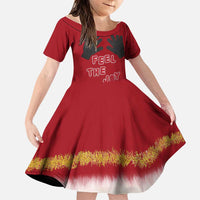 Feel The Joy Christmas Family Matching Off Shoulder Short Dress and Hawaiian Shirt Xmas Holiday Patterns - Wonder Print Shop