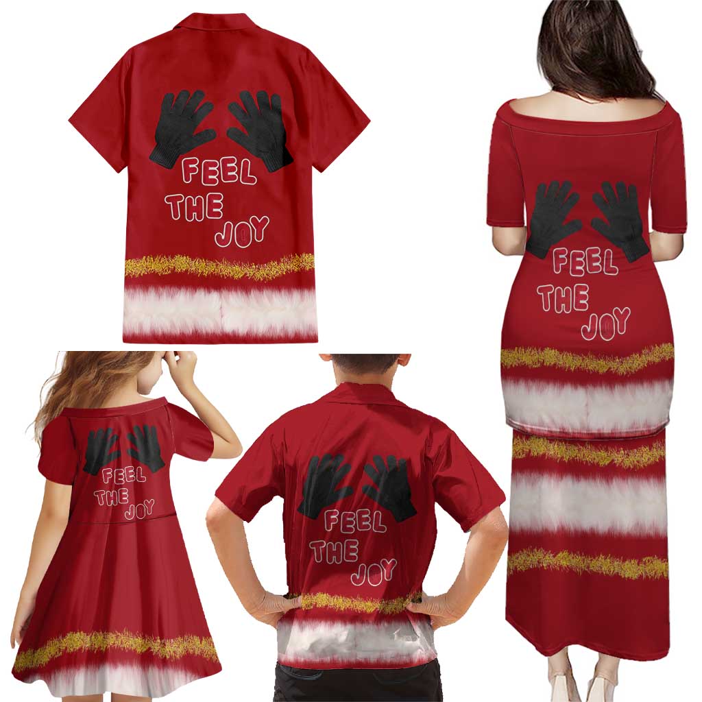 Feel The Joy Christmas Family Matching Puletasi and Hawaiian Shirt Xmas Holiday Patterns - Wonder Print Shop