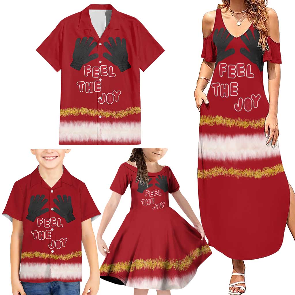 Feel The Joy Christmas Family Matching Summer Maxi Dress and Hawaiian Shirt Xmas Holiday Patterns - Wonder Print Shop