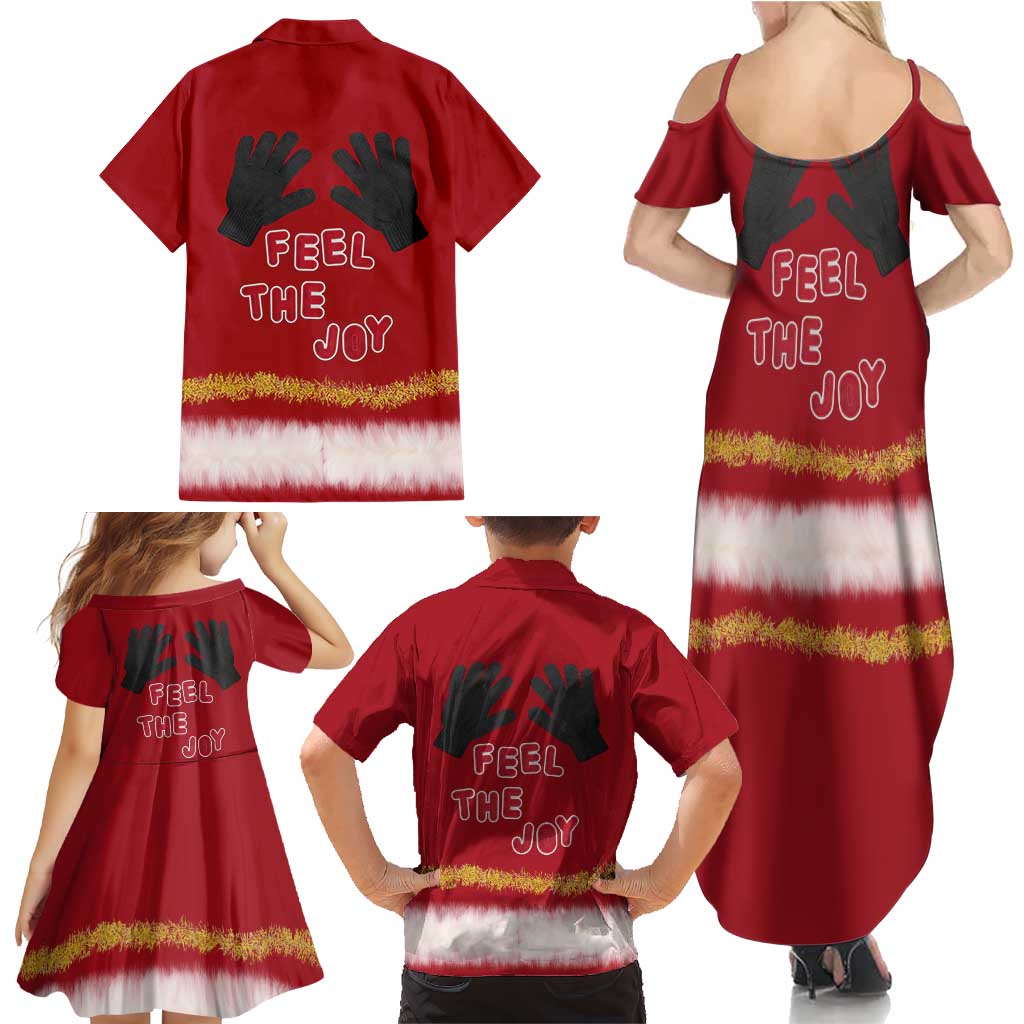Feel The Joy Christmas Family Matching Summer Maxi Dress and Hawaiian Shirt Xmas Holiday Patterns - Wonder Print Shop