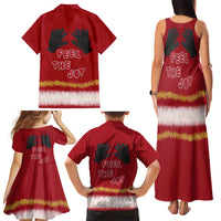 Feel The Joy Christmas Family Matching Tank Maxi Dress and Hawaiian Shirt Xmas Holiday Patterns - Wonder Print Shop