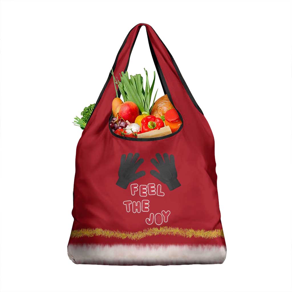 Feel The Joy Christmas Grocery Bag Xmas Holiday Patterns - Wonder Print Shop