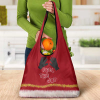 Feel The Joy Christmas Grocery Bag Xmas Holiday Patterns - Wonder Print Shop