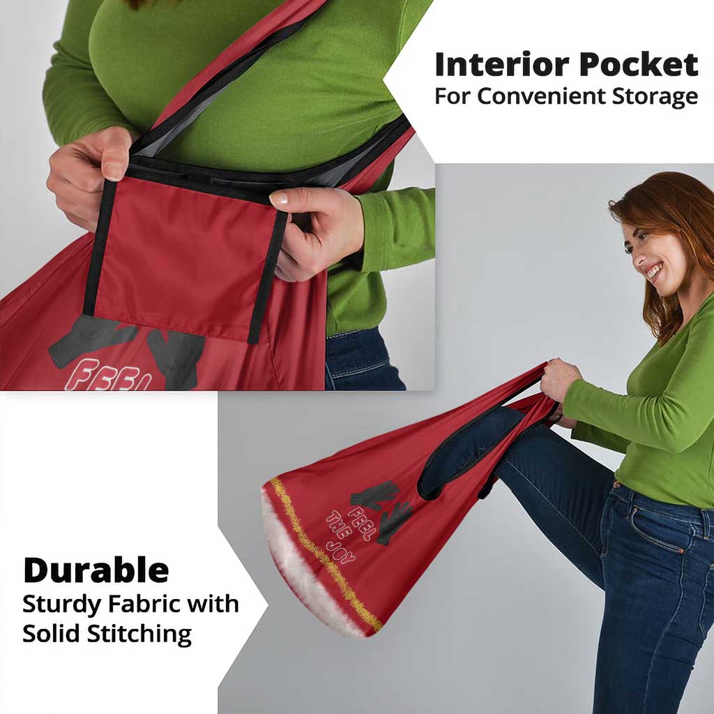 Feel The Joy Christmas Grocery Bag Xmas Holiday Patterns - Wonder Print Shop