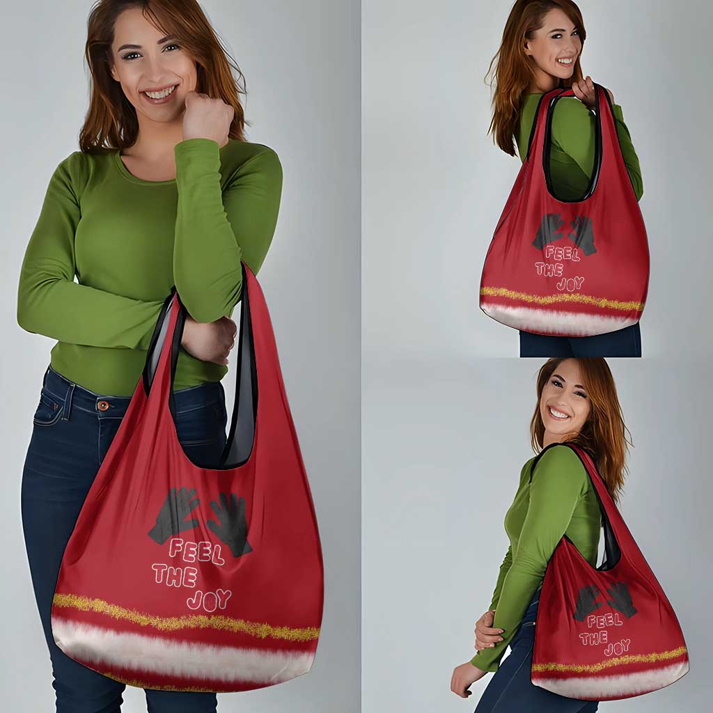 Feel The Joy Christmas Grocery Bag Xmas Holiday Patterns - Wonder Print Shop