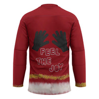 Feel The Joy Christmas Hockey Jersey Xmas Holiday Patterns - Wonder Print Shop