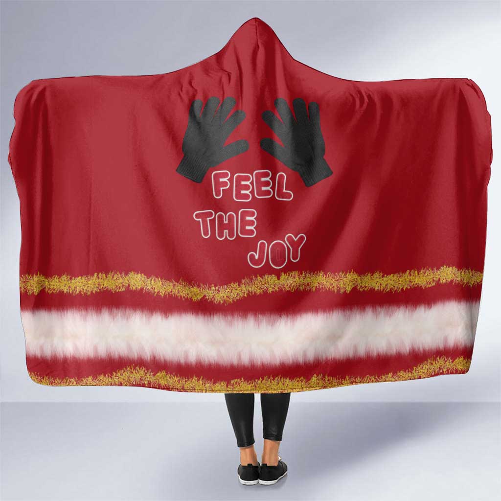 Feel The Joy Christmas Hooded Blanket Xmas Holiday Patterns - Wonder Print Shop
