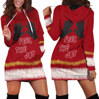 Feel The Joy Christmas Hoodie Dress Xmas Holiday Patterns - Wonder Print Shop