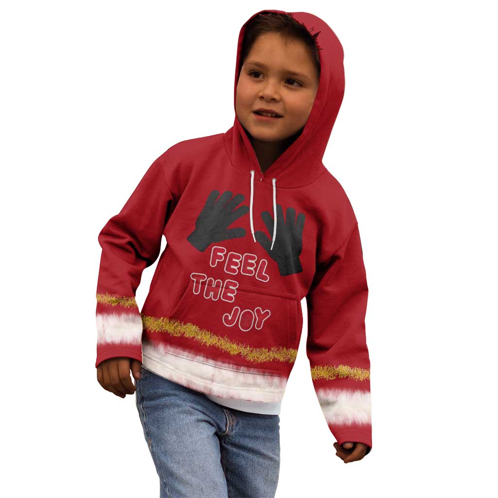 Feel The Joy Christmas Kid Hoodie Xmas Holiday Patterns - Wonder Print Shop