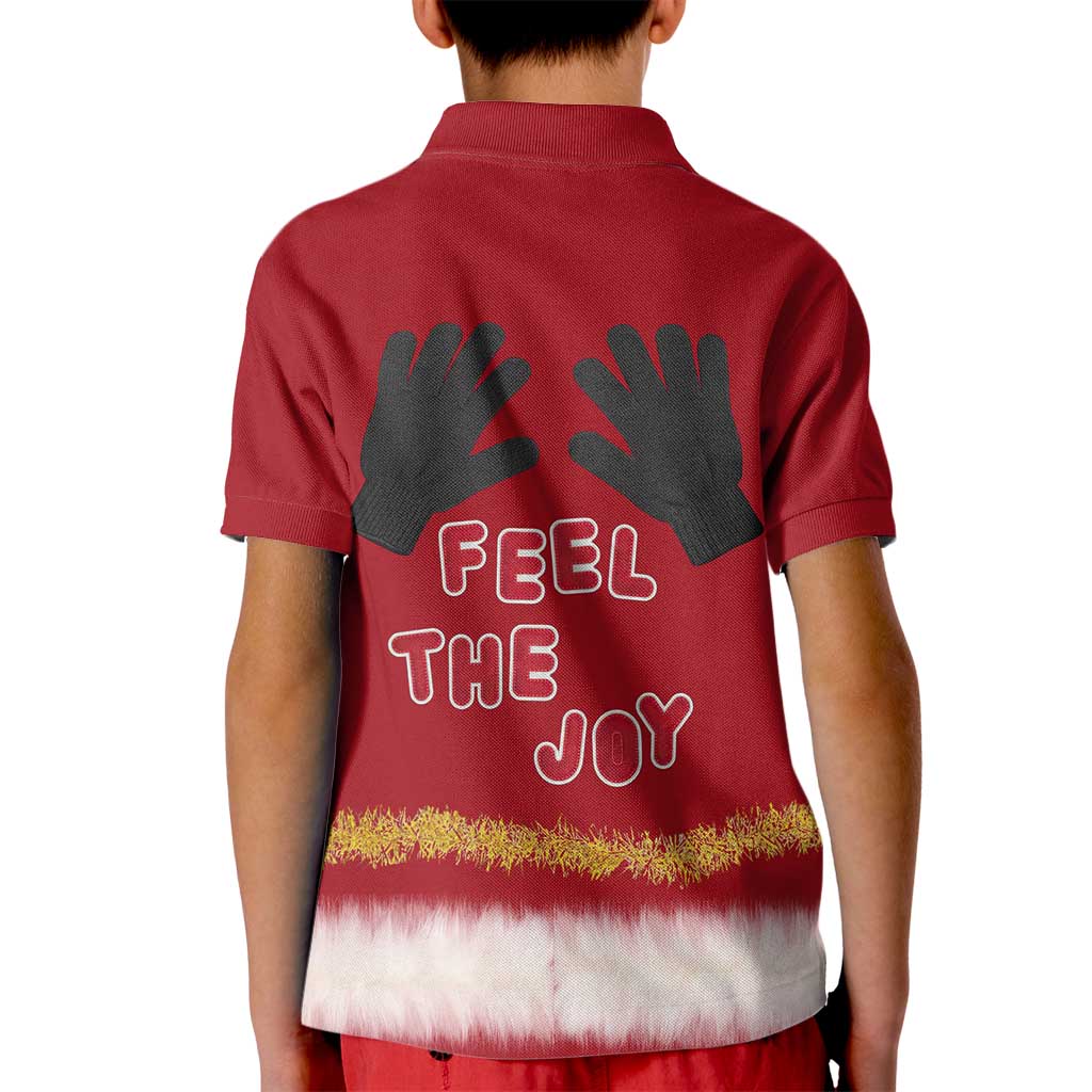 Feel The Joy Christmas Kid Polo Shirt Xmas Holiday Patterns - Wonder Print Shop