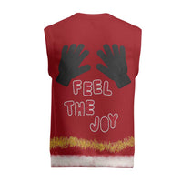 Feel The Joy Christmas Knitted V-Neck Vest Xmas Holiday Patterns - Wonder Print Shop