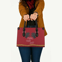 Feel The Joy Christmas Leather Bag Xmas Holiday Patterns - Wonder Print Shop