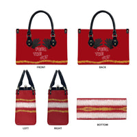 Feel The Joy Christmas Leather Bag Xmas Holiday Patterns - Wonder Print Shop