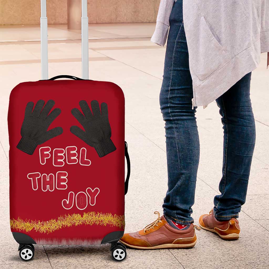 Feel The Joy Christmas Luggage Cover Xmas Holiday Patterns - Wonder Print Shop