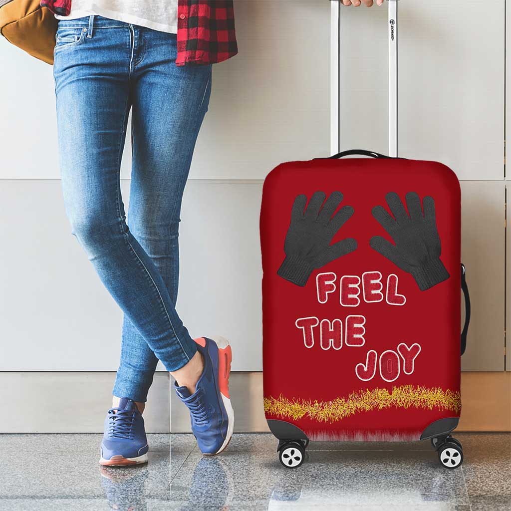 Feel The Joy Christmas Luggage Cover Xmas Holiday Patterns - Wonder Print Shop