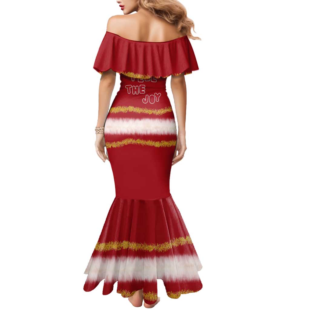 Feel The Joy Christmas Mermaid Dress Xmas Holiday Patterns - Wonder Print Shop