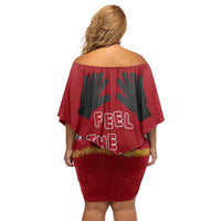 Feel The Joy Christmas Off Shoulder Short Dress Xmas Holiday Patterns - Wonder Print Shop