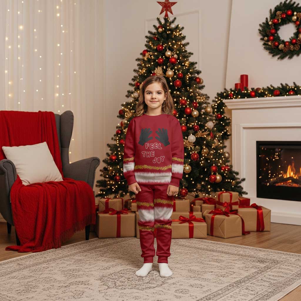 Feel The Joy Christmas Pajama Set Xmas Holiday Patterns - Wonder Print Shop
