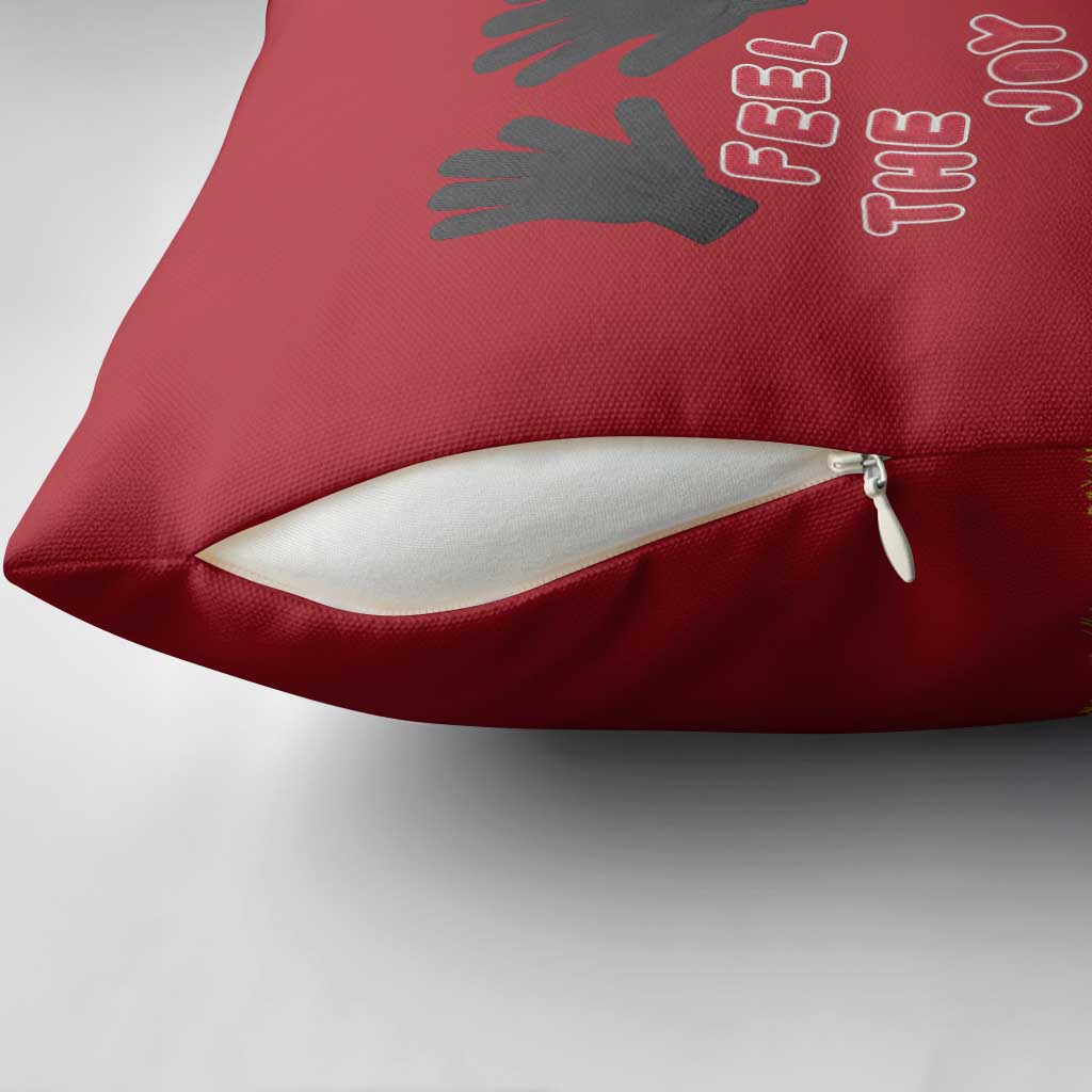 Feel The Joy Christmas Pillow Cover Xmas Holiday Patterns - Wonder Print Shop