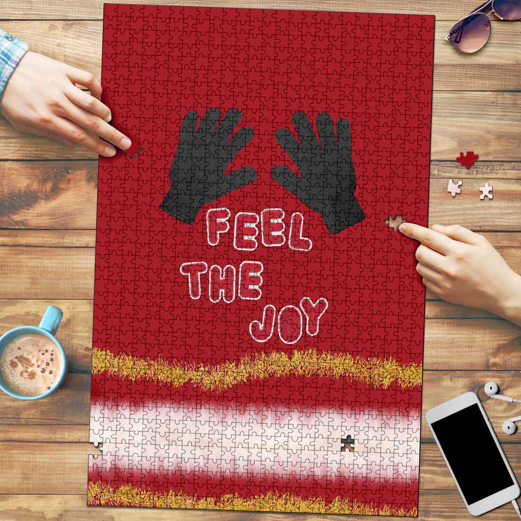 Feel The Joy Christmas Puzzle Xmas Holiday Patterns - Wonder Print Shop