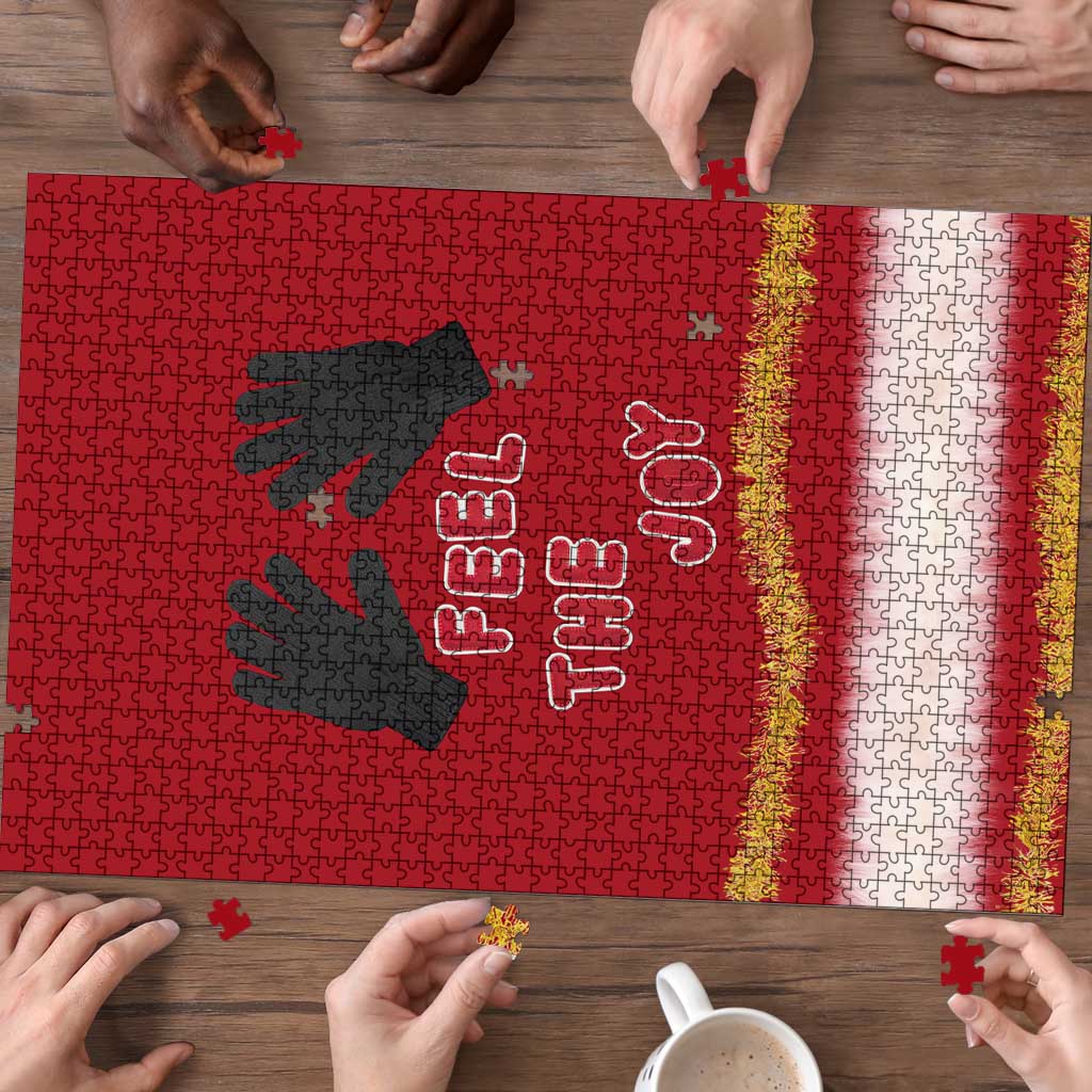 Feel The Joy Christmas Puzzle Xmas Holiday Patterns - Wonder Print Shop