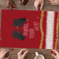 Feel The Joy Christmas Puzzle Xmas Holiday Patterns - Wonder Print Shop