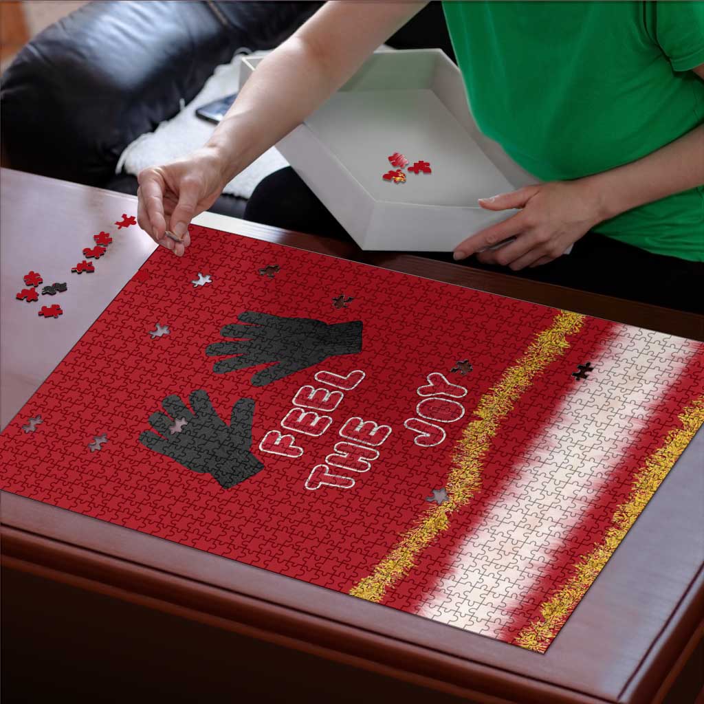 Feel The Joy Christmas Puzzle Xmas Holiday Patterns - Wonder Print Shop