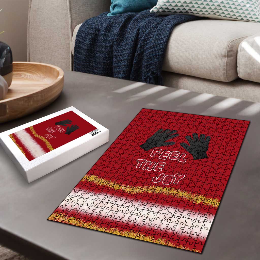 Feel The Joy Christmas Puzzle Xmas Holiday Patterns - Wonder Print Shop