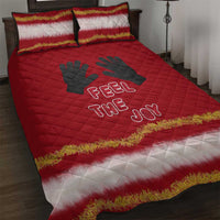 Feel The Joy Christmas Quilt Bed Set Xmas Holiday Patterns - Wonder Print Shop