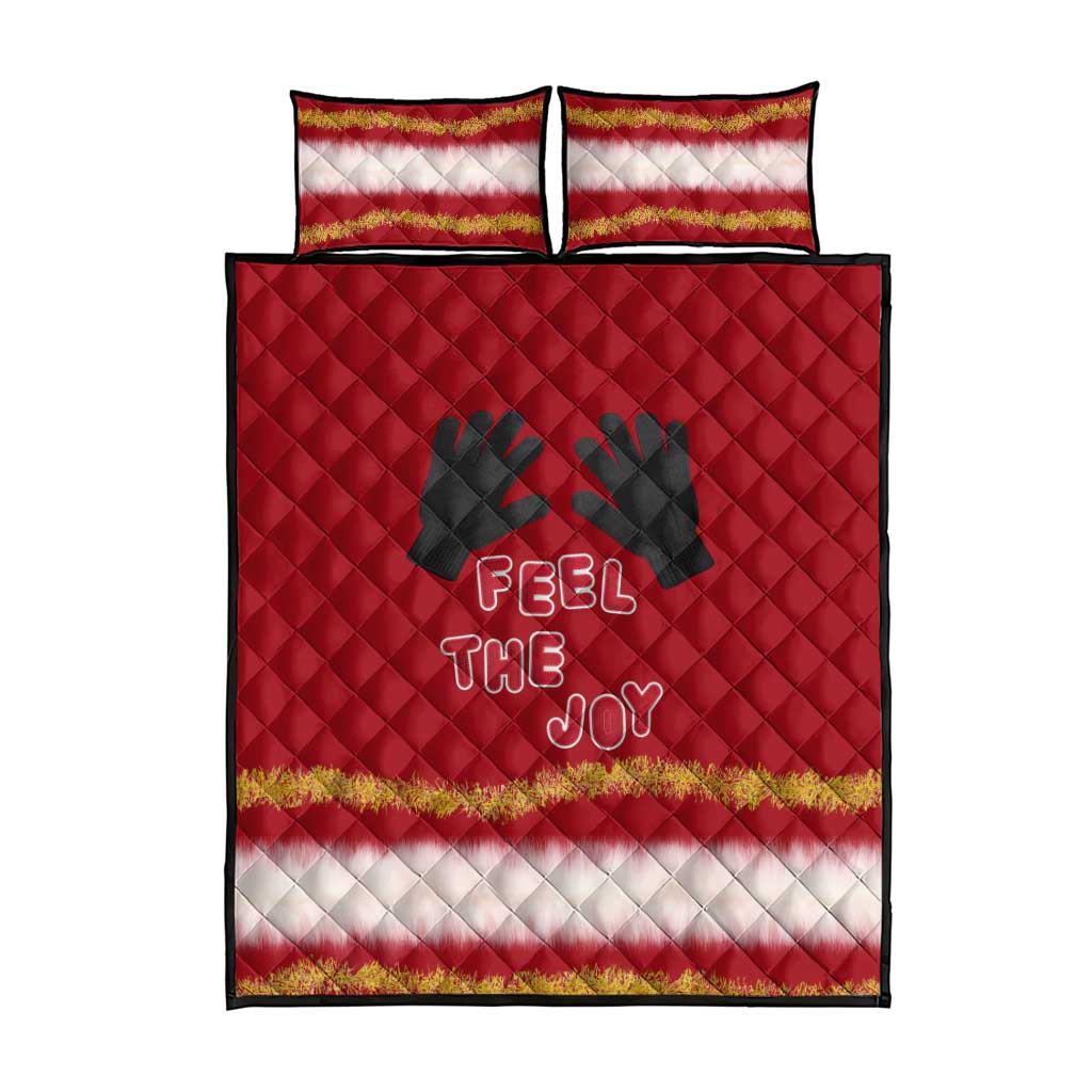 Feel The Joy Christmas Quilt Bed Set Xmas Holiday Patterns - Wonder Print Shop