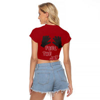 Feel The Joy Christmas Raglan Cropped T Shirt Xmas Holiday Patterns - Wonder Print Shop