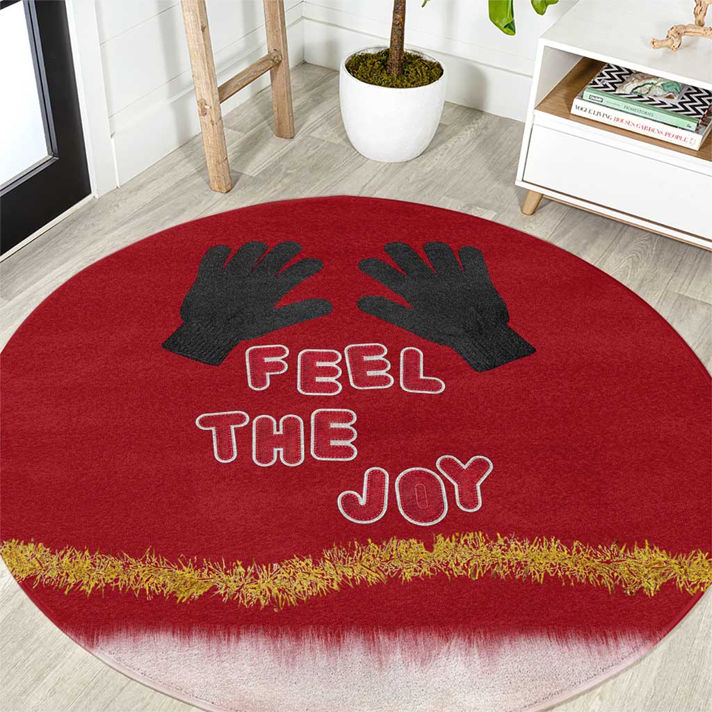 Feel The Joy Christmas Round Carpet Xmas Holiday Patterns - Wonder Print Shop