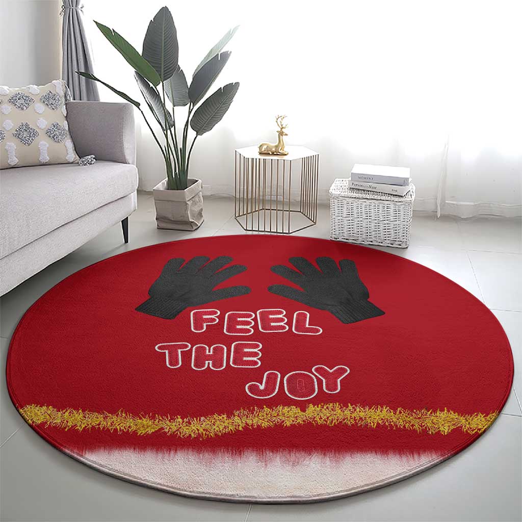 Feel The Joy Christmas Round Carpet Xmas Holiday Patterns - Wonder Print Shop