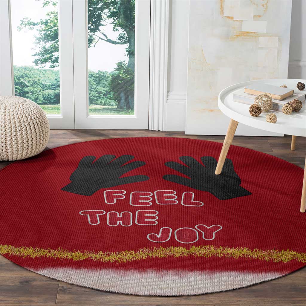 Feel The Joy Christmas Round Carpet Xmas Holiday Patterns - Wonder Print Shop
